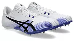 Unisex Asics Hyper Sprint 8 White/Cobalt Burst lateral view