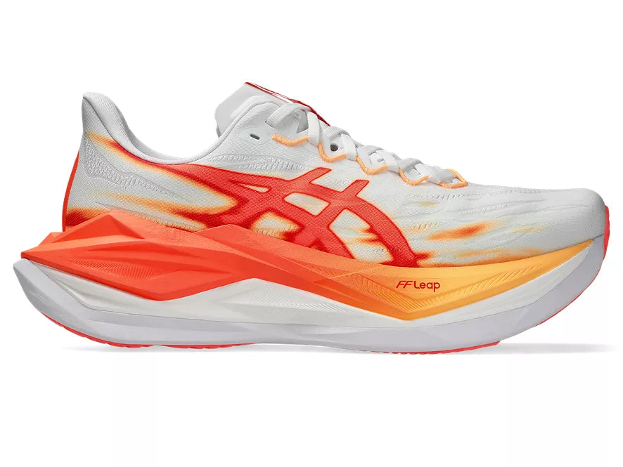 Unisex ASICS Superblast 3 White/Orange Glow lateral view