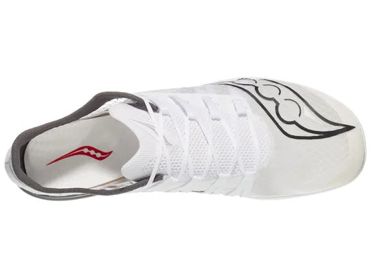Saucony Terminal VT unisex track spike in White/Carbon
