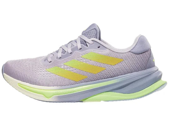 Women's Adidas Supernova Solution. Light Blue upper. Light Blue midsole. Lateral view.
