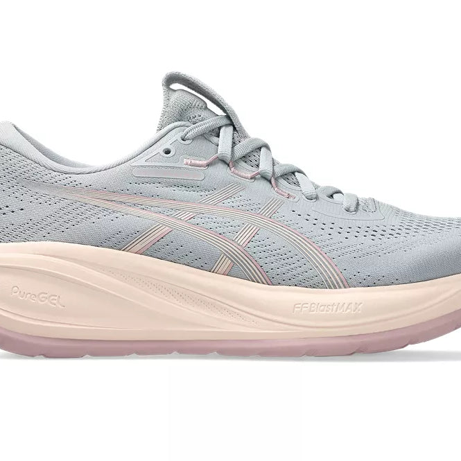 Women's Asics GEL-Cumulus 28 Piedmont Grey/Pearl Pink lateral view