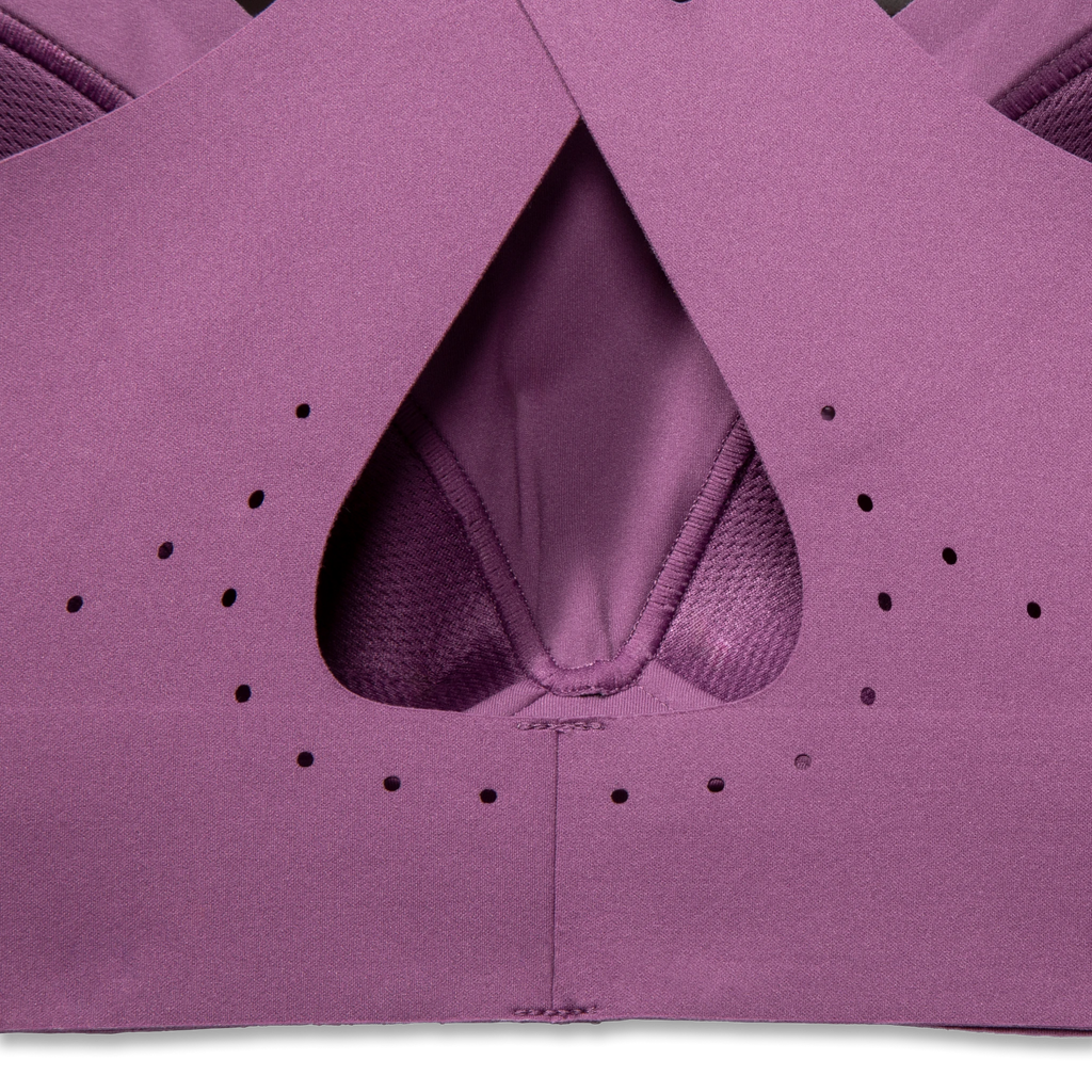 Women's Brooks Dare Crossback 2.0. Purple. Rear closeup.