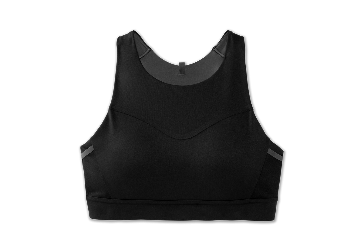 Women's Brooks Drive 3 Pocket Bra. Black. Front view.