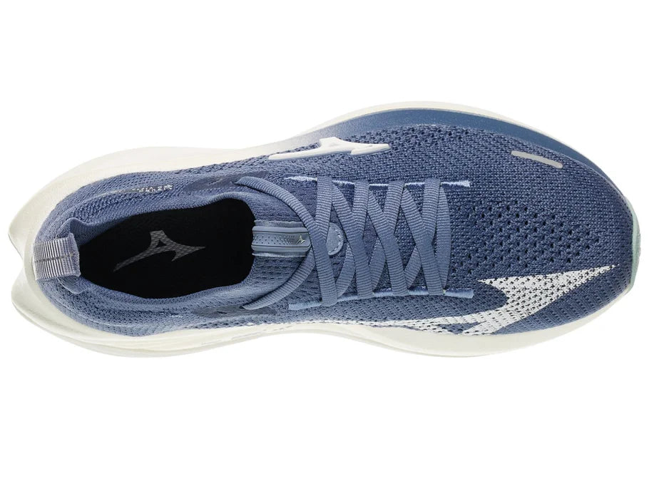 Women's Mizuno Neo Vista 3 in Wild Wind/White, top view.