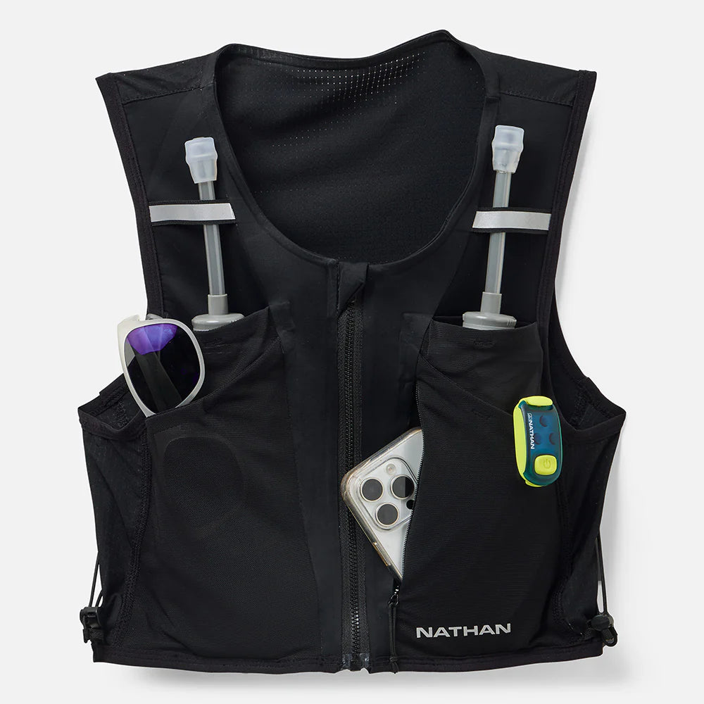 Women's Nathan AeroZip 1 Liter Hydration Vest. Black.