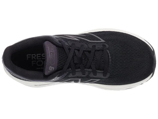 Women's New Balance Fresh Foam X 860 v14 in Black/White, top view