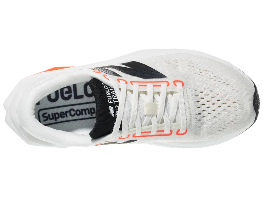 Women's New Balance SuperComp Trainer v3. White upper. White midsole. Top view.