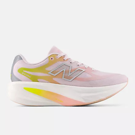 Women's New Balance Supercomp Rebel. Pink upper. White midsole. Lateral view.