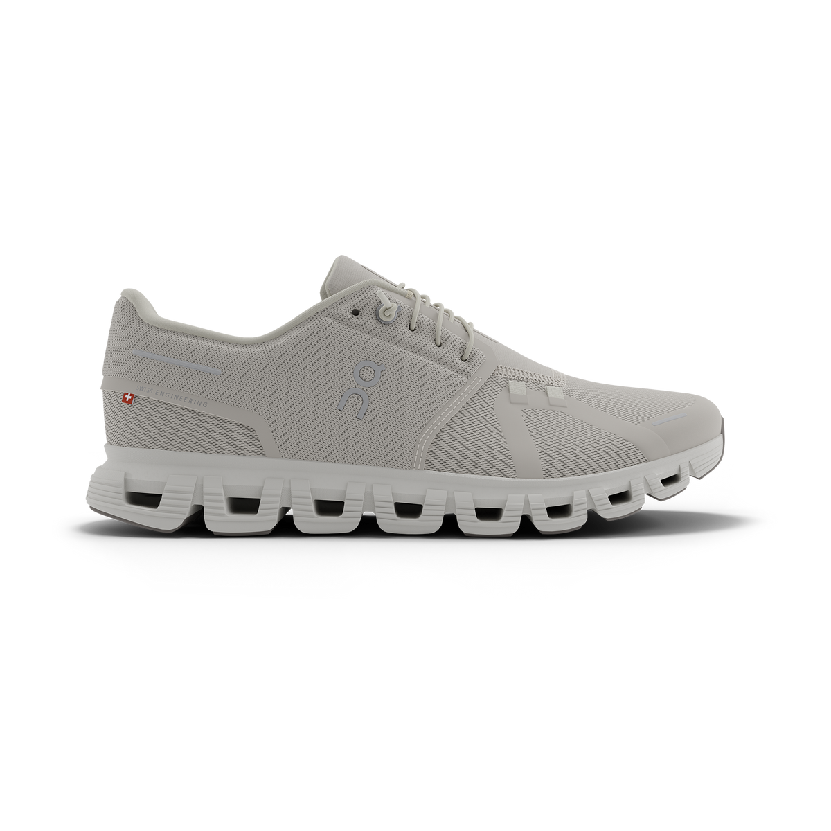 Women's On Cloud 6 in Pearl/White, lateral view