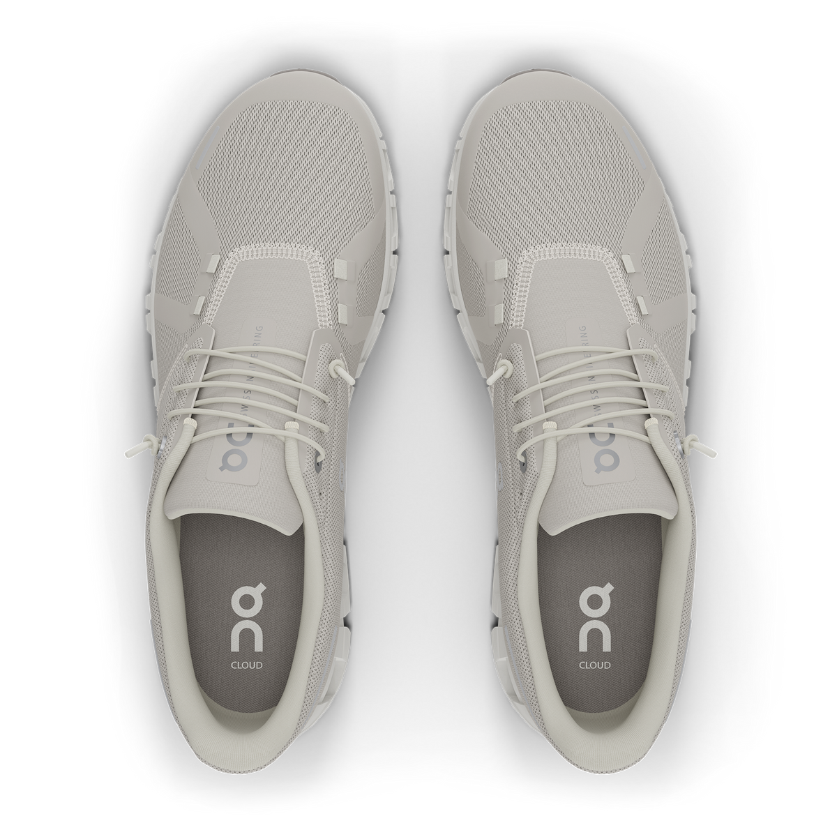 Women's On Cloud 6 in Pearl/White, top view