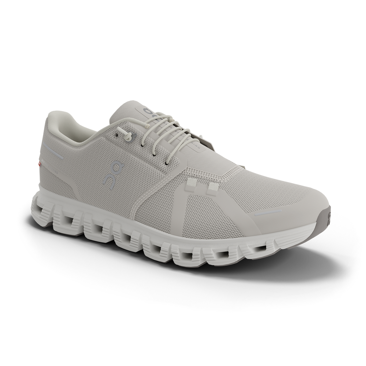 Women's On Cloud 6 in Pearl/White, lateral view