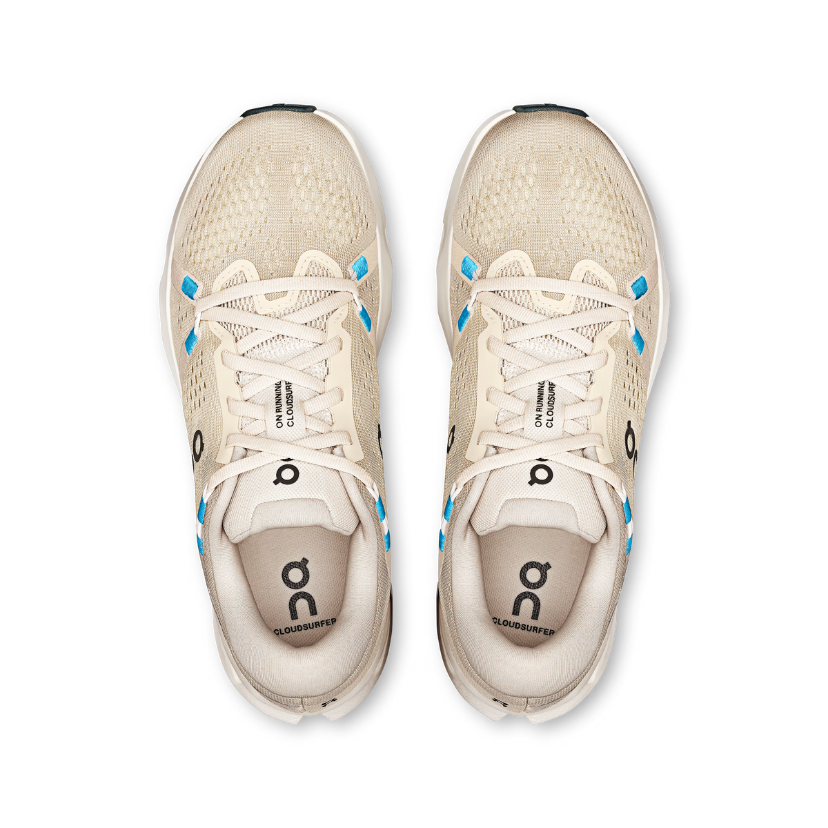 Women's On Clousurfer 2. Cream upper. White midsole. Top view.