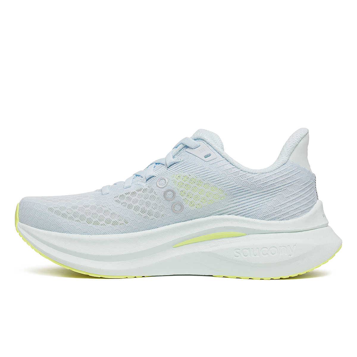 Women's Saucony Endorphin Speed 5. Ice Melt. Medial view.