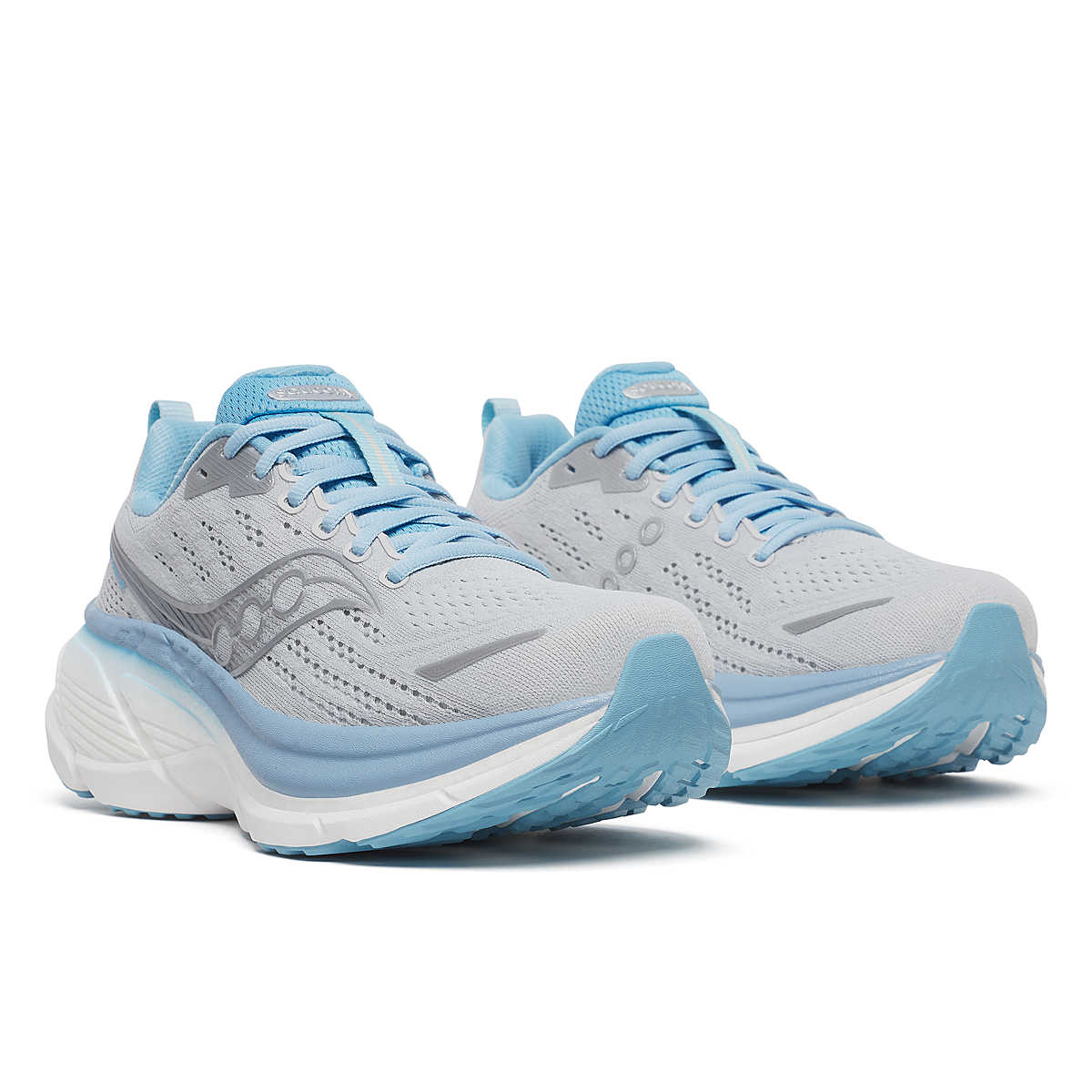 Women's Saucony Hurricane 25. Cloud/Breeze. Lateral view.