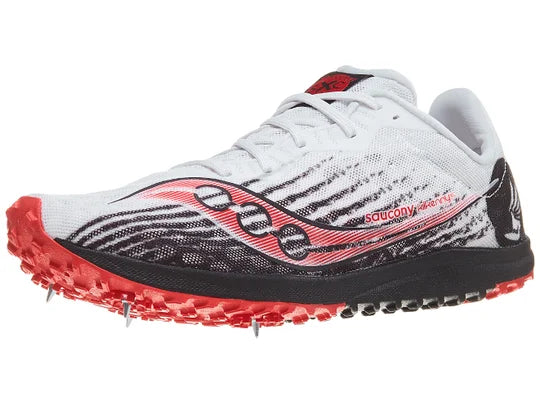 Women's Saucony Kilkenny XC9. White upper. Black midsole. Lateral view.