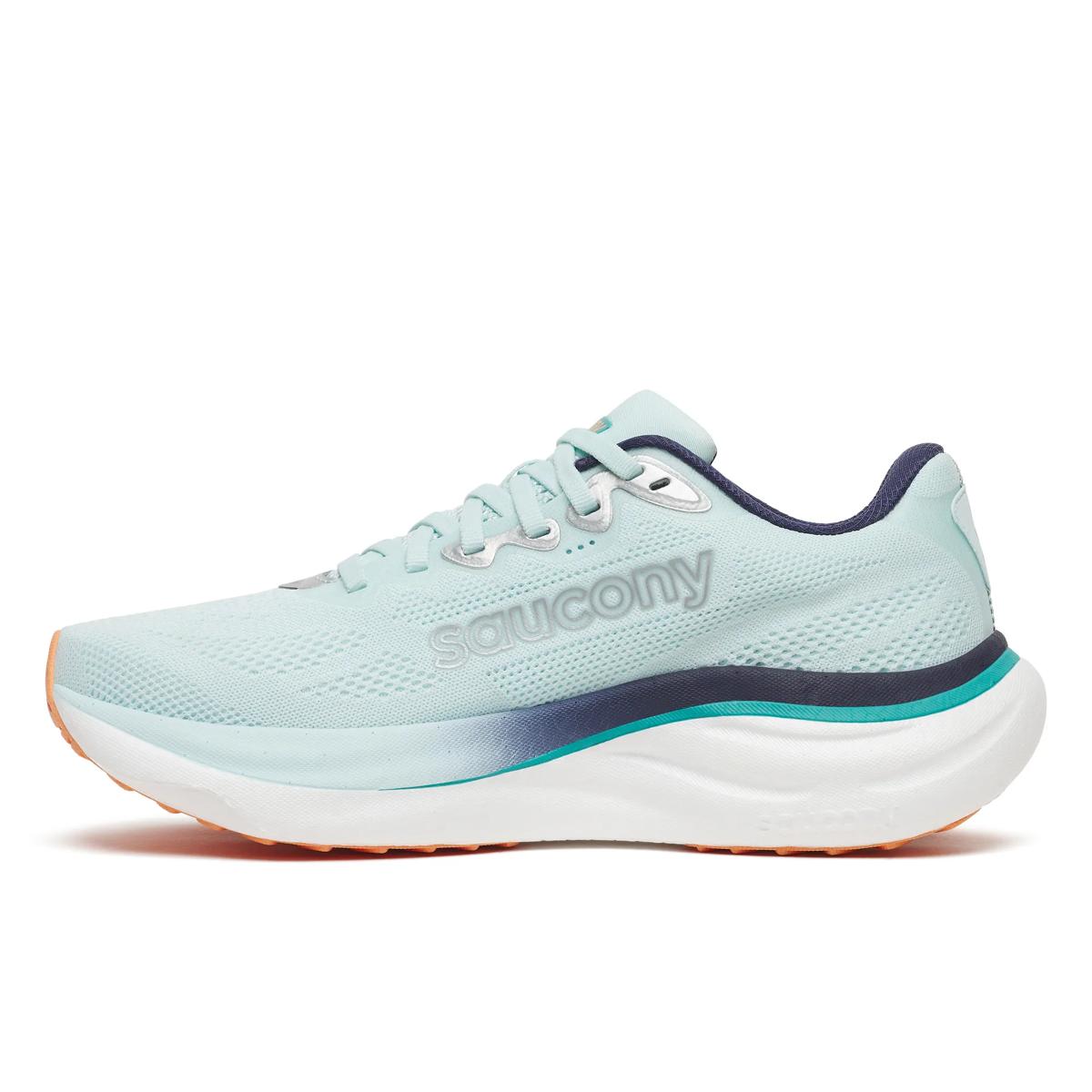 Women's Saucony Ride 19. Spa/Naval. Medial view.