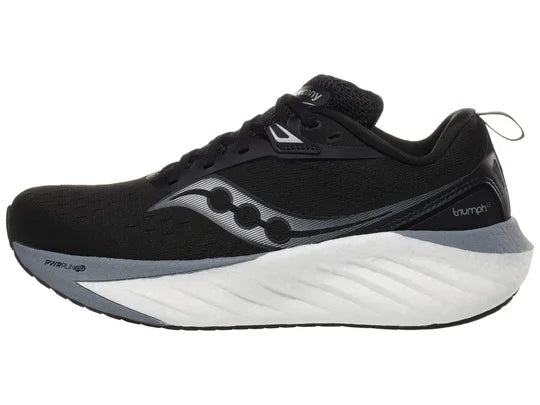 Women's Saucony Triumph 22 Black/White lateral view
