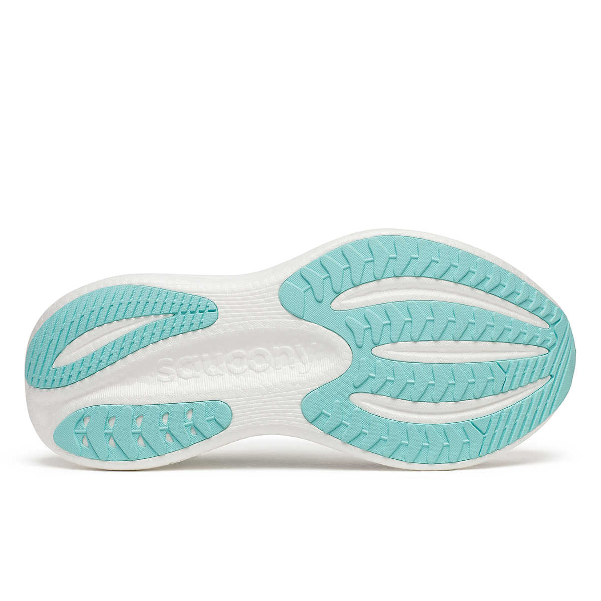Women's Saucony Triumph 23. White/Navy. Outsole view.