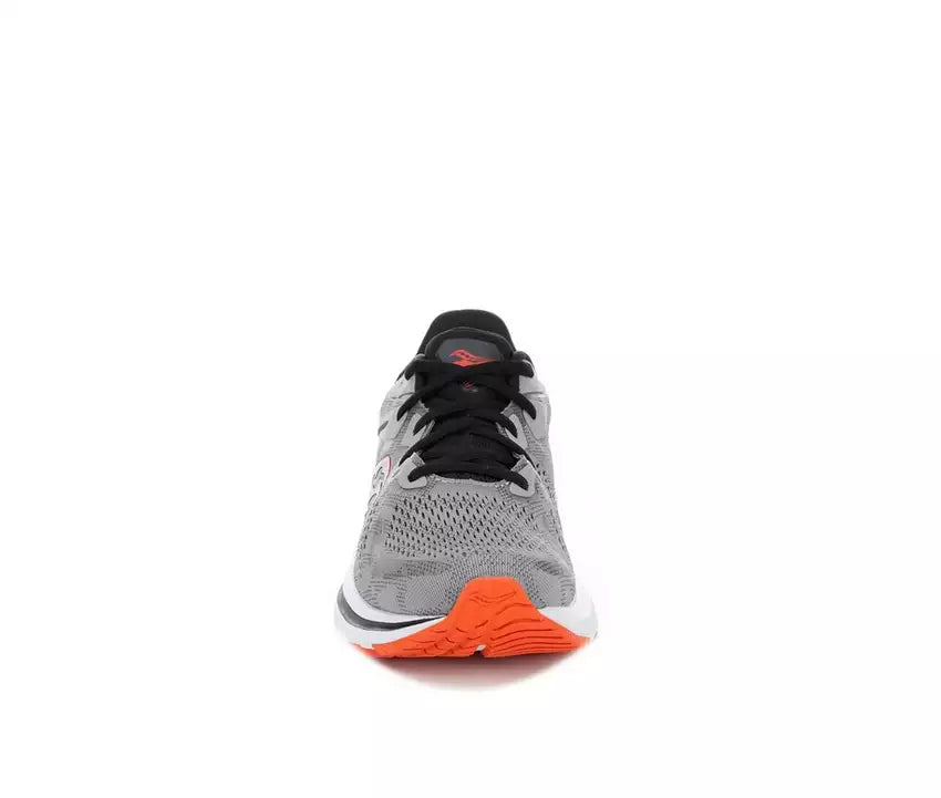 Men's Saucony Omni 20. Grey upper. White midsole. Front view.