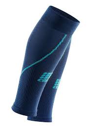 Men's CEP Calf Sleeves. Blue. Lateral view.