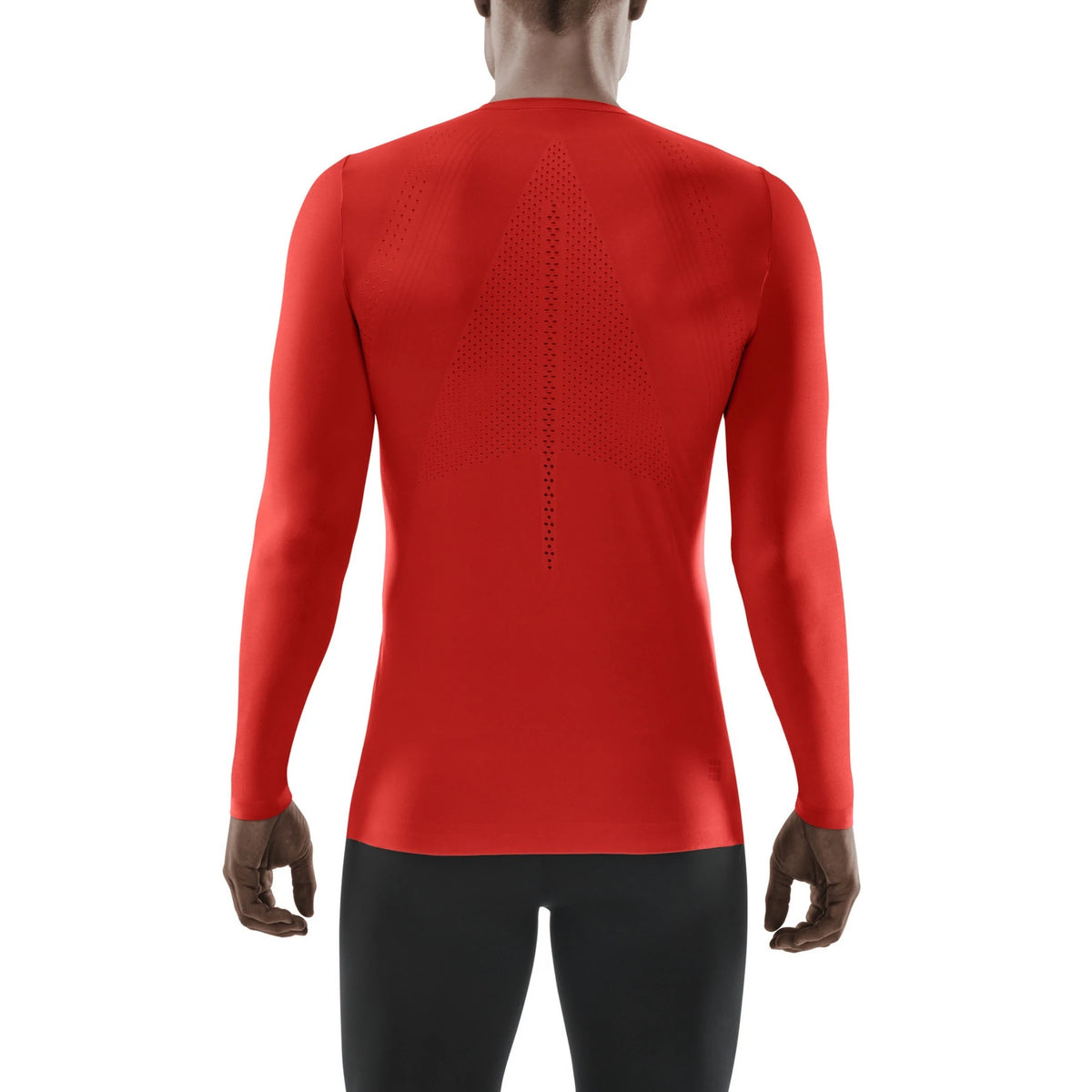 Men's CEP Ultralight Long Sleeve Shirt. Red. Rear view.