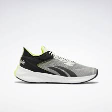 Men's Reebok Floatride Energy Symmetros. Grey/Black upper. White midsole. Lateral view.