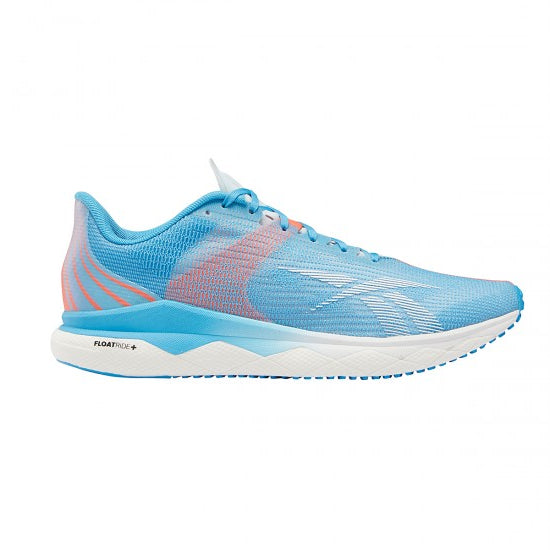 Women's Reebok Floatride Run Fast 3.0. Blue upper. White midsole. Lateral view.