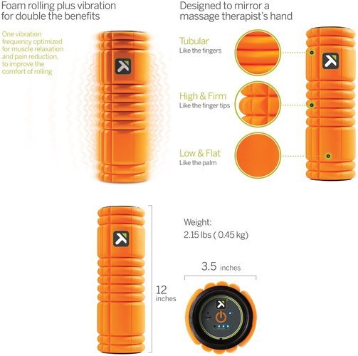 Trigger Point Grid Vibe Pro massage roller in orange