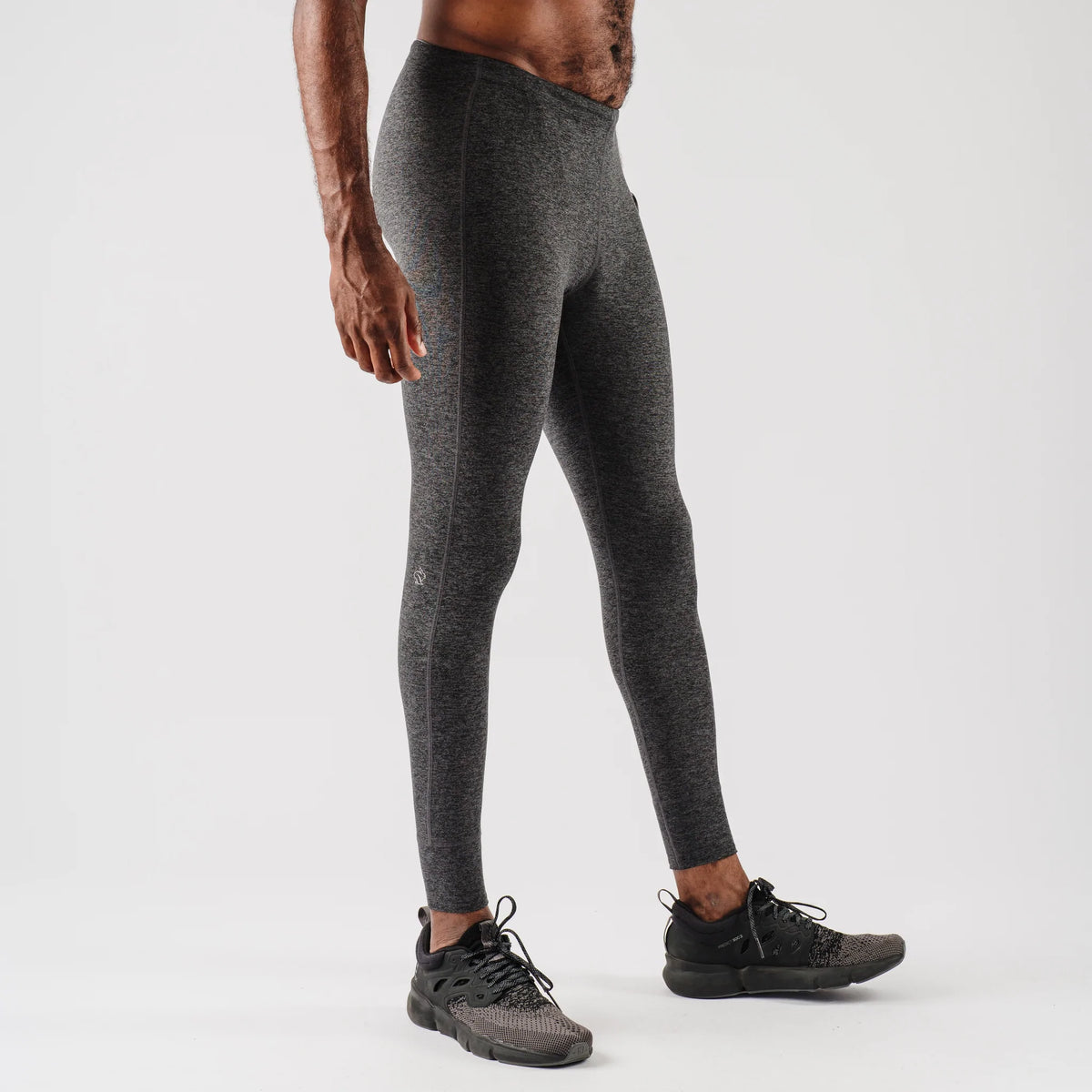 Men's rabbit EZ Tights. Dark Grey. Front/Lateral view.