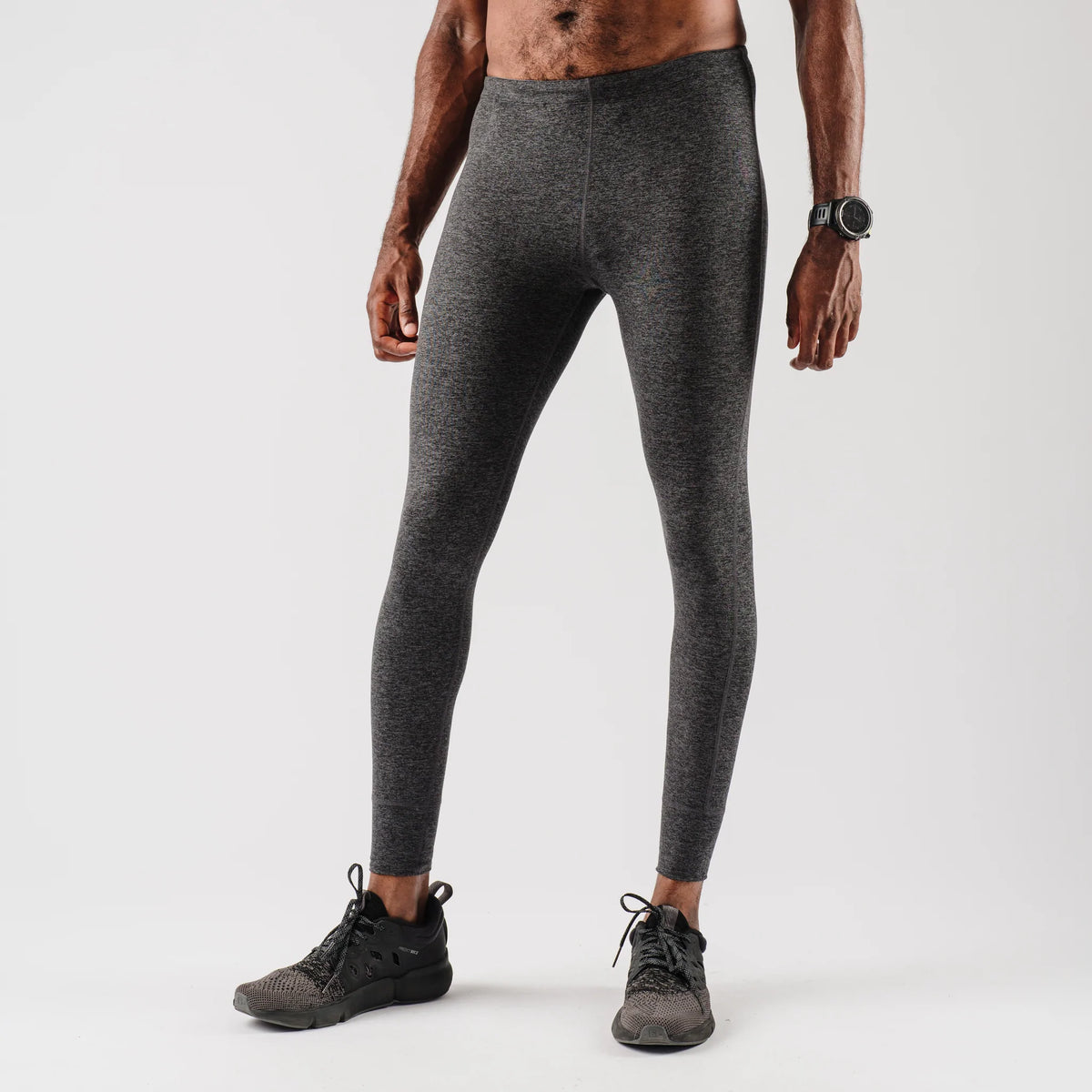 Men's rabbit EZ Tights. Dark Grey. Front view.