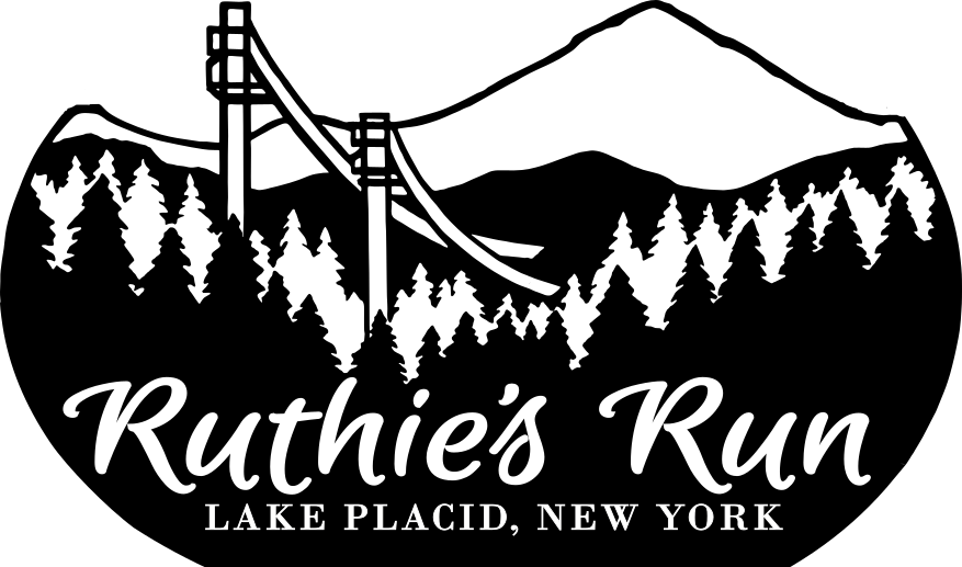 the lake placid ski lifts and the text "ruthie's run"