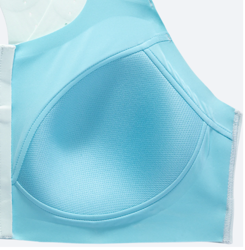 Women's Brooks Dare Zip Run 2.0. Light Blue. Cup closeup.