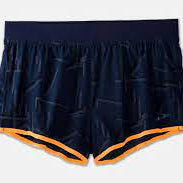 Men's Brooks Sherpa 3" Split Shorts. Navy. Front view.