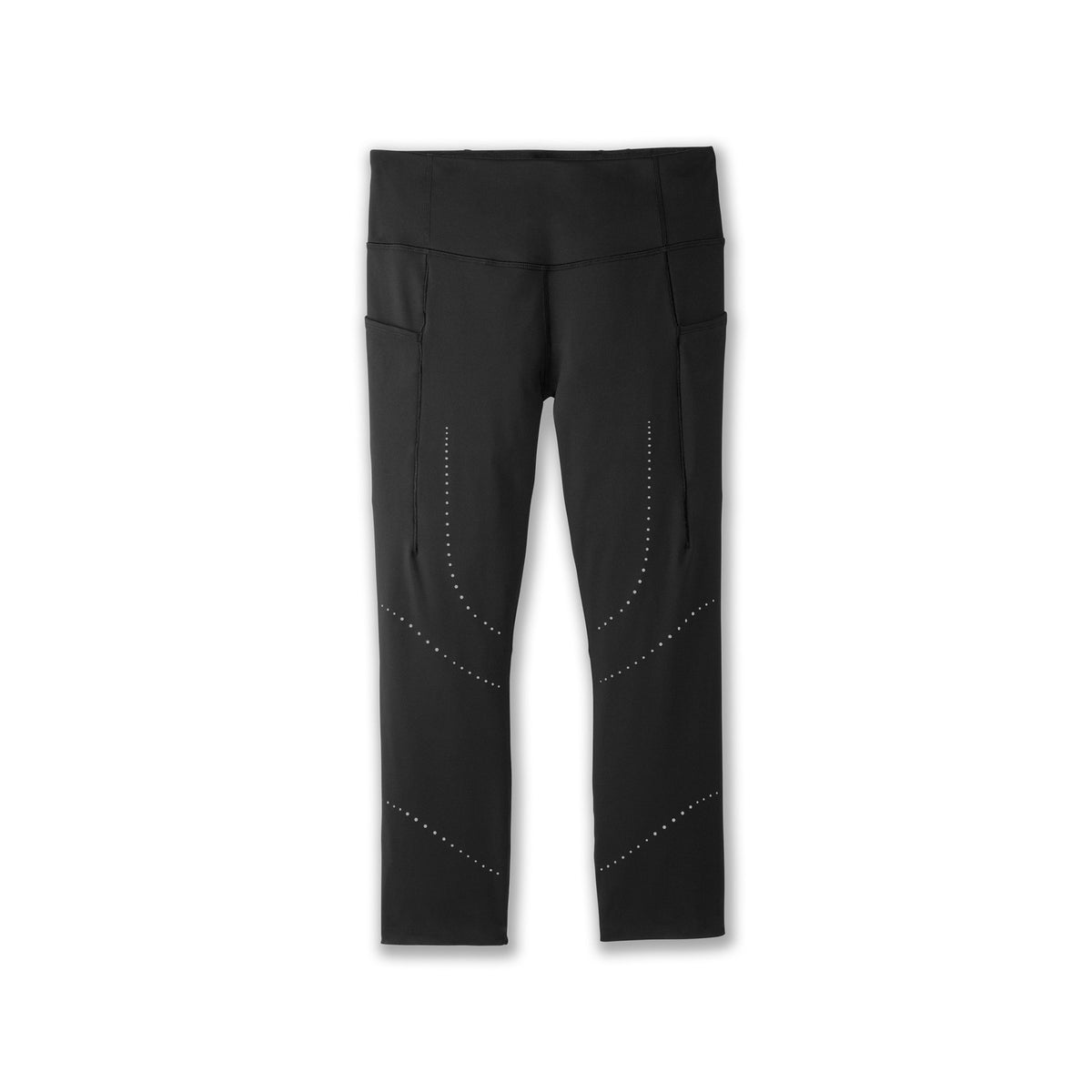 Women's Brooks Method 3/4 Tights. Black. Front view.