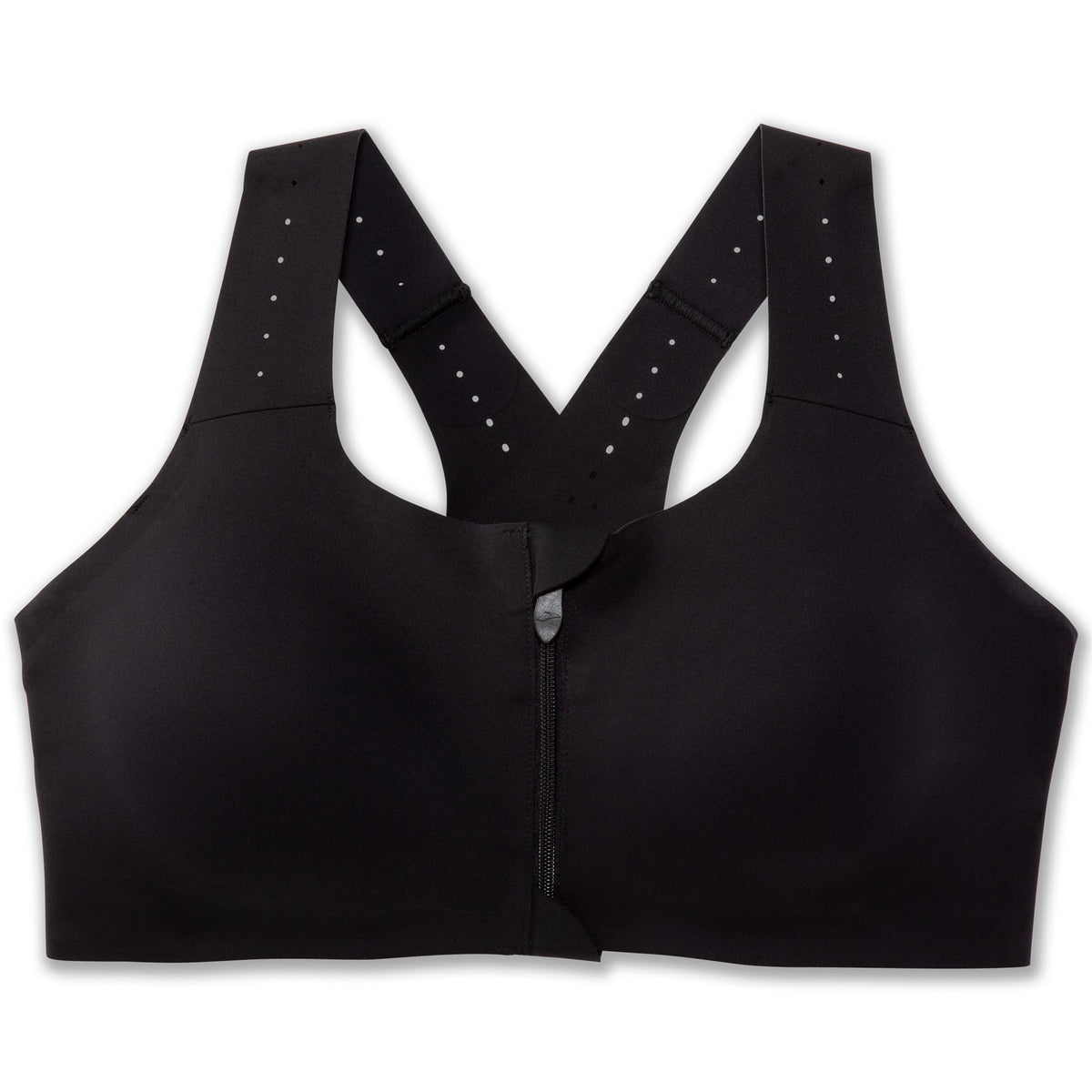 Women's Brooks Dare Zip Run 2.0. Black. Front view.