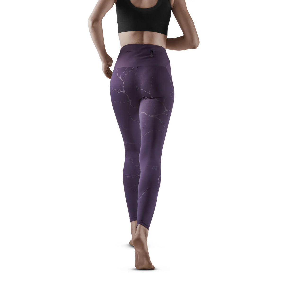 Women's CEP Reflective Tights. Purple. Rear view.