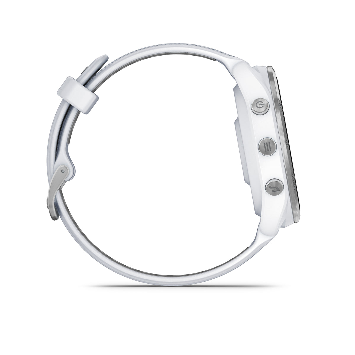 Garmin Forerunner 965. White. Lateral view.