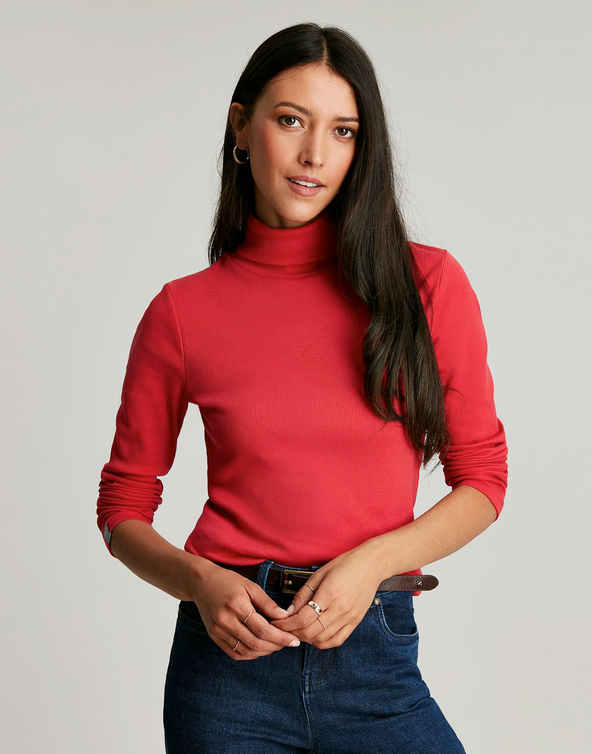 Joules Clarissa Roll Neck Jersey Top - Red - Women's - View 4