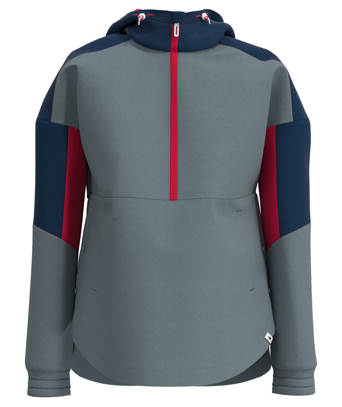 Women's Smartwool Active Ultralite Anorak | Grey, Blue and Red | Front View