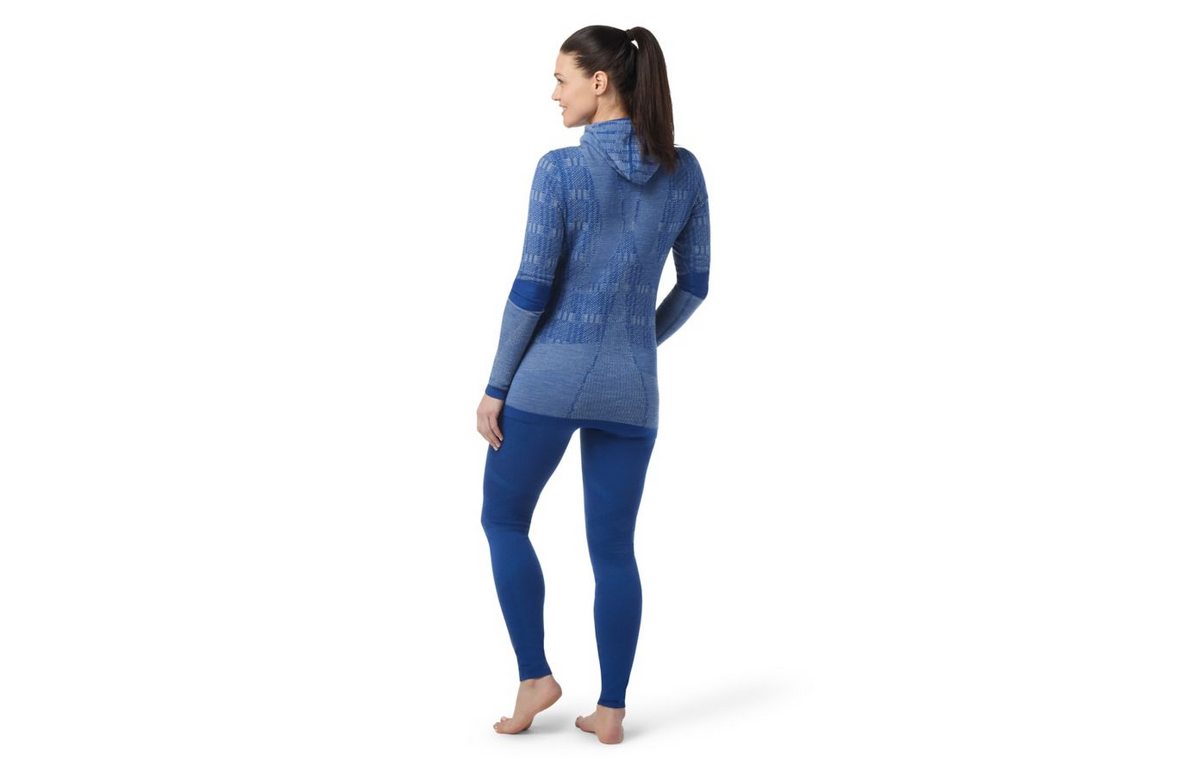 Women's Smartwool Intraknit Max Merino Base Layer Hoodie | Blue | Rear View
