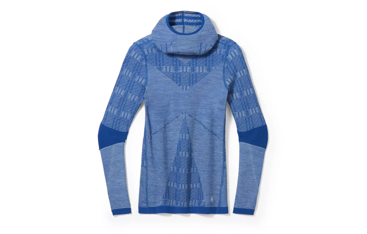 Women's Smartwool Intraknit Max Merino Base Layer Hoodie | Blue | Rear View