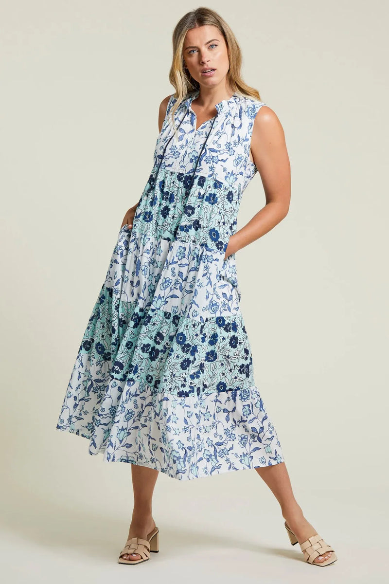Tribal | Tiered Combo Print Maxi Dress