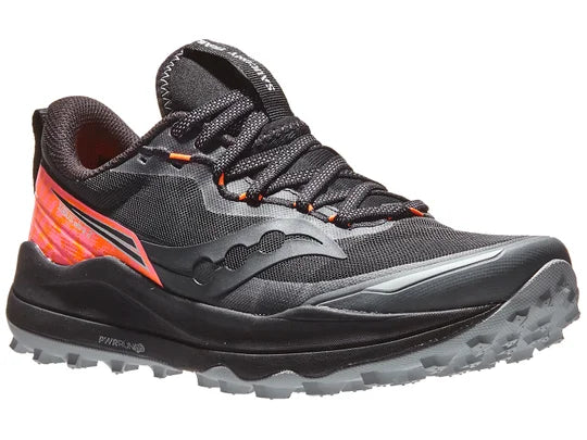 Women's Saucony Xodus 2. Black upper. Black midsole. Lateral view.