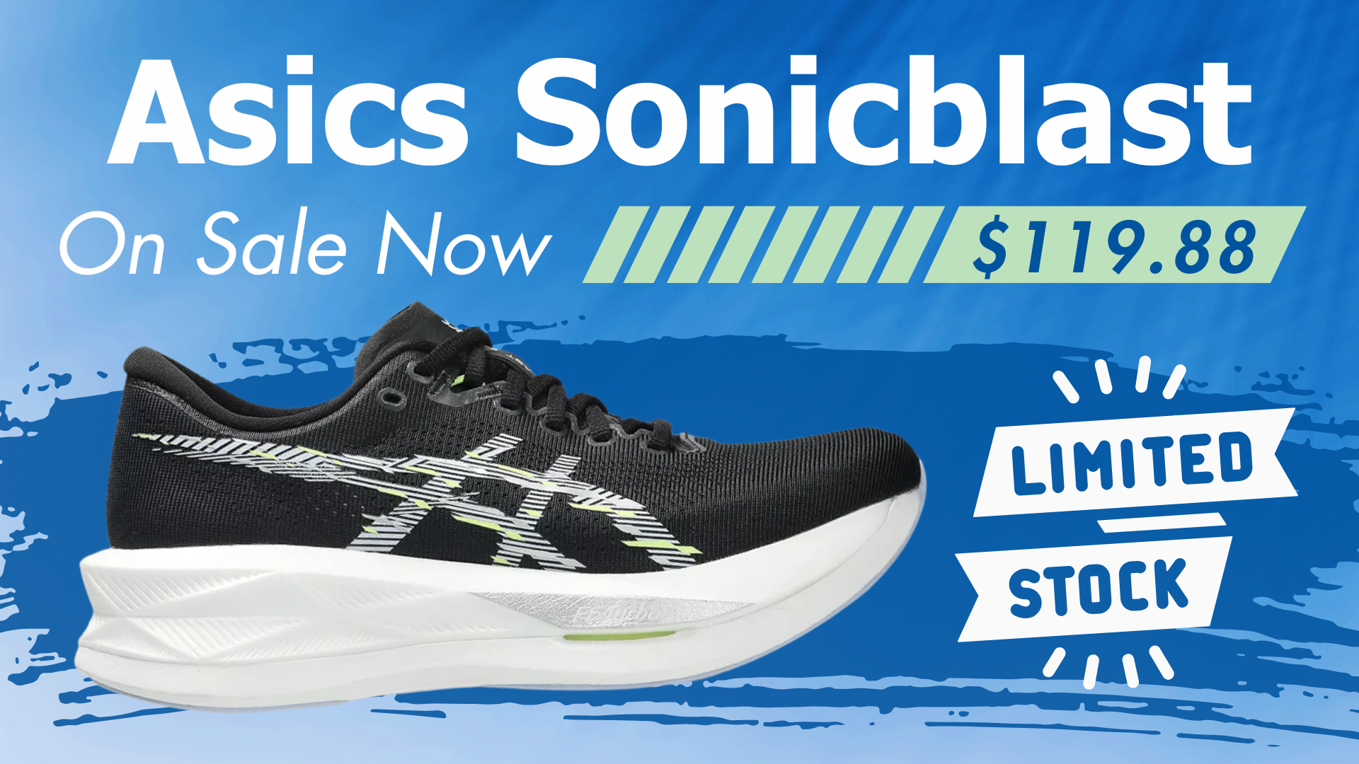 ASICS SONICBLAST performance running shoe sale at Confluence Running