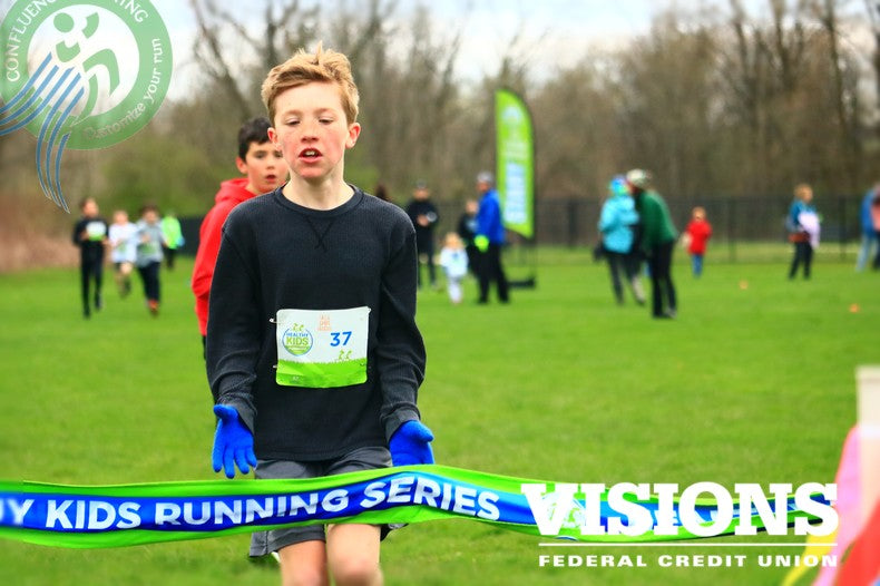 Kid Running & Winning Healthy Kids Running Series 1 mile run in Otsiningo Park Broome County Parks in Binghamton New York