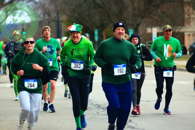 Green race-day outfits at the St. Patrick’s Day 4-Miler in Binghamton, New York