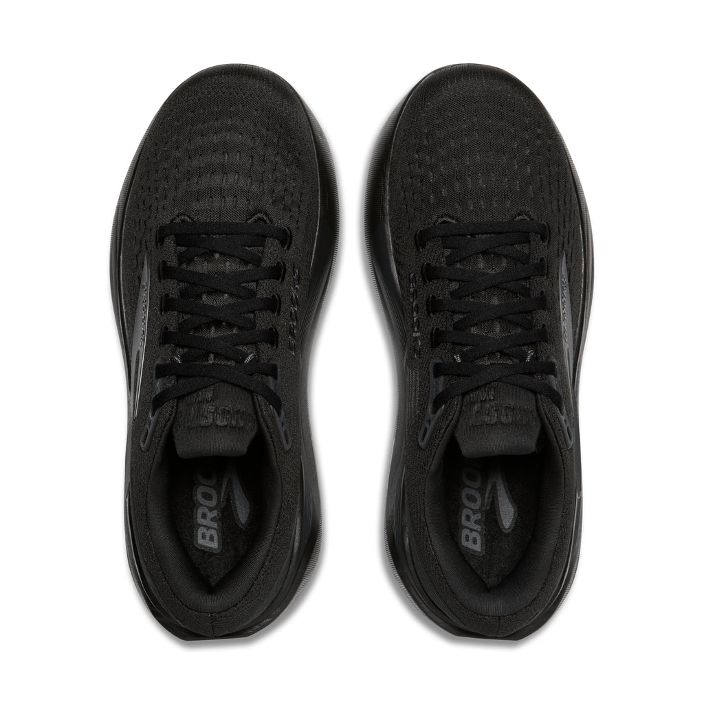 Men's Brooks Ghost Max 3. Black upper. Black midsole. Top view.