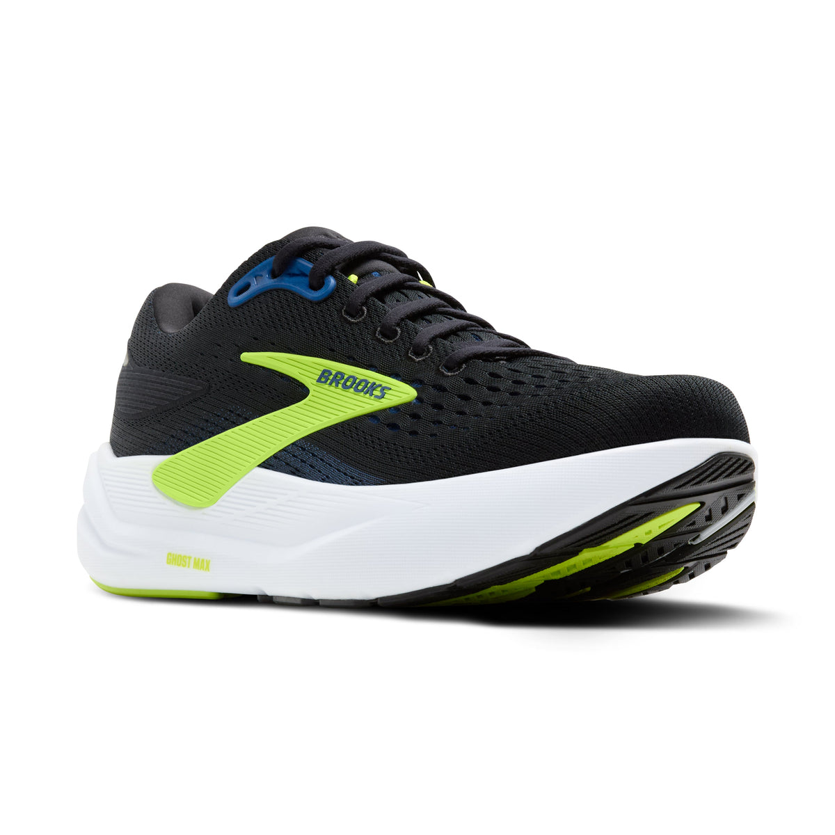 Men's Brooks Ghost Max 3 Black/Navy/Acid Lime lateral view