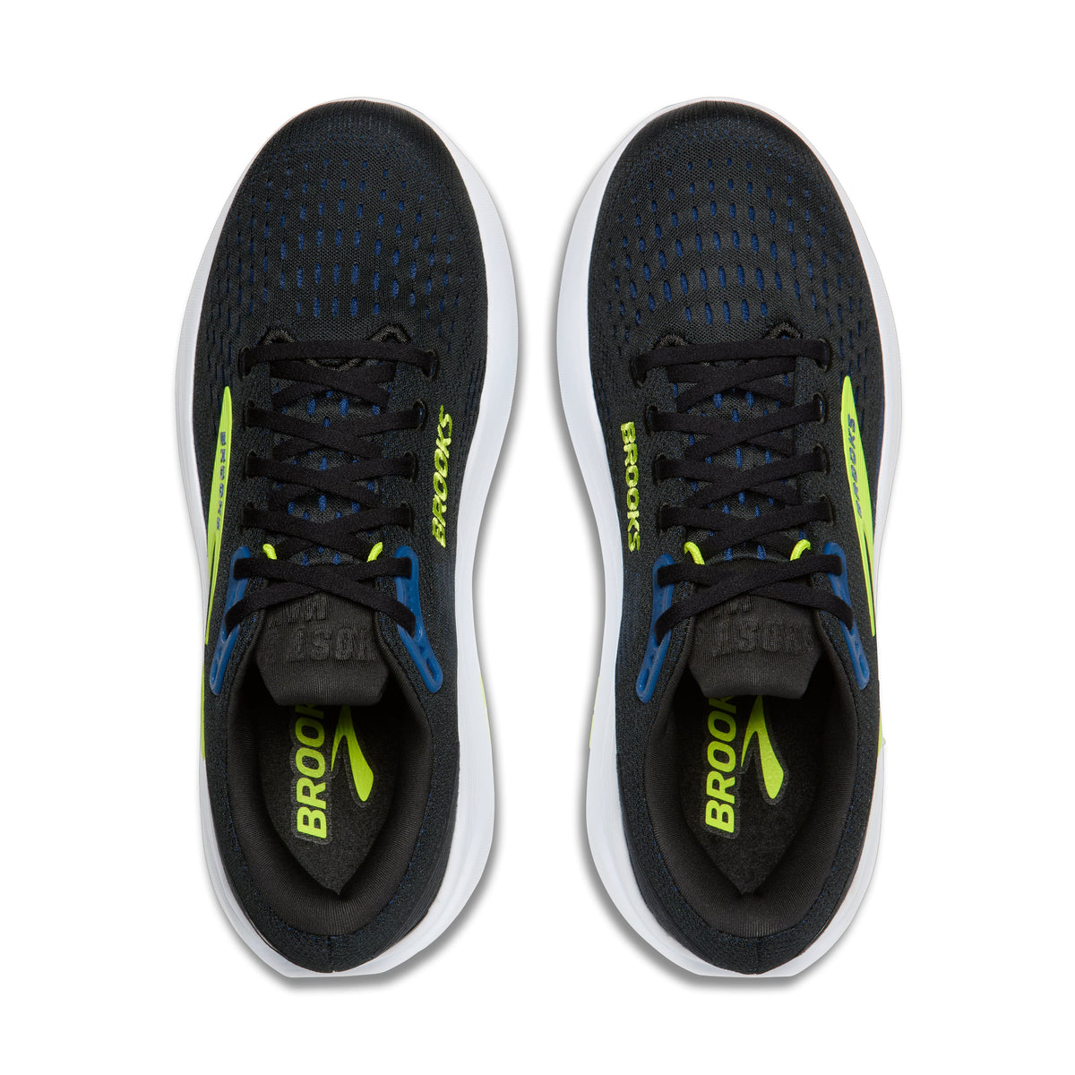 Men's Brooks Ghost Max 3 Black/Navy/Acid Lime top view