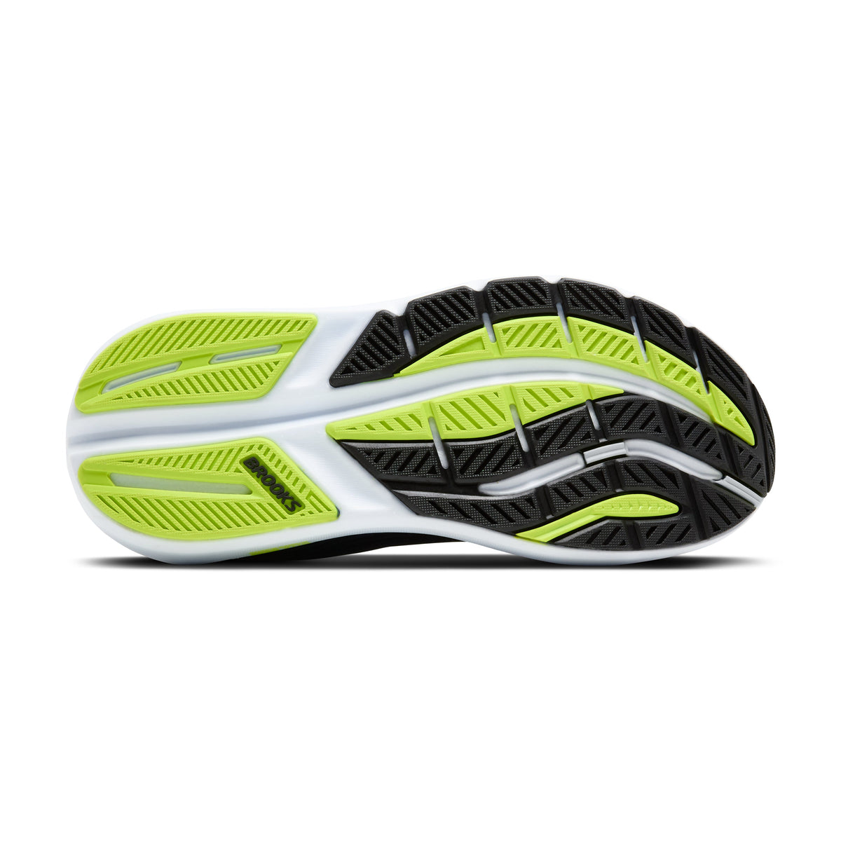 Men's Brooks Ghost Max 3 Black/Navy/Acid Lime outsole view